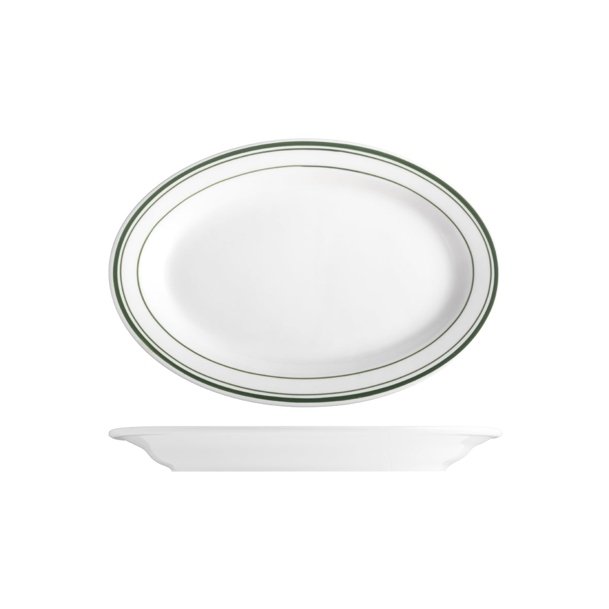 TX110146 Tuxton Green Bay Oval Plate 292mm Globe Importers Adelaide Hospitality Supplies