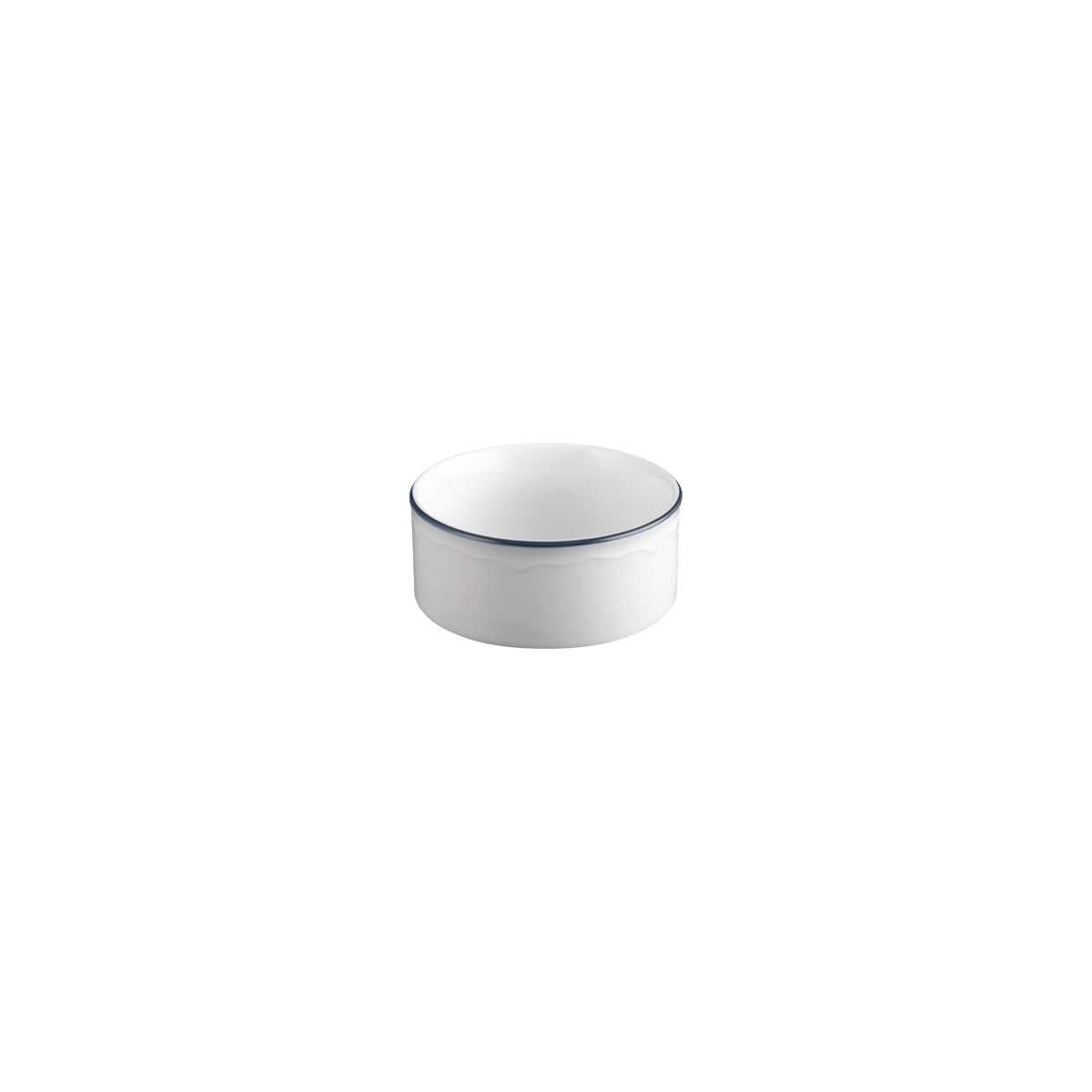 Tuxton Charleston Bouillon Bowl 95x55mm / 240ml with Blue Rim