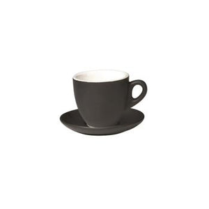 06.BELLY.CAP.MB Incafe Matte Black Belly Cappuccino Cup Globe Importers Adelaide Hospitality Suppliers