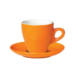 06.CAPTL.S.OR Incafe Orange Tulip Cappuccino Saucer Globe Importers Adelaide Hospitality Suppliers
