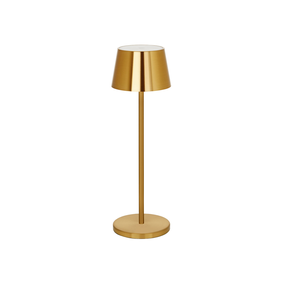 1000190 Tablekraft Ambience Amelia Cordless LED Table Lamp Brushed Brass 110x350mm Globe Importers Adelaide Hospitality Supplies
