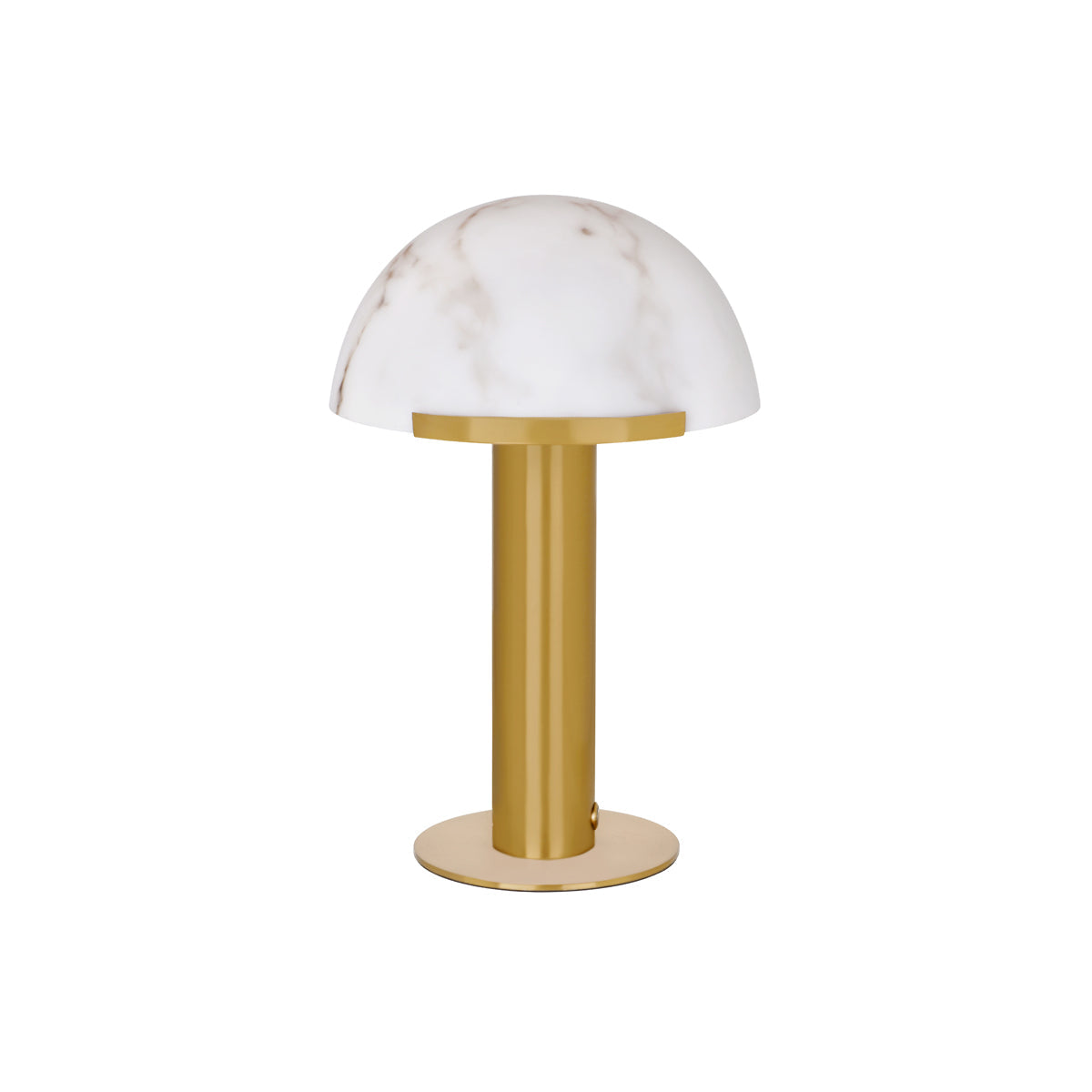1000210 Tablekraft Phoebe Cordless LED Table Lamp Brass with Alabaster Shade 300x420mm Globe Importers Adelaide Hospitality Supplies