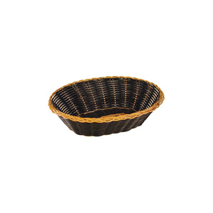 41879 Oval Polypropylene Bread Basket - Gold & Black Globe Importers Adelaide Hospitality Suppliers