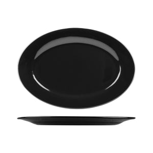 486-BLK Long Fine Classicware Oval Plate Wide Rim Globe Importers Adelaide Hospitality Supplies