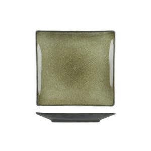 6607 Long Fine Uniq Green Grey Square Coupe Plate Globe Importers Adelaide Hospitality Supplies