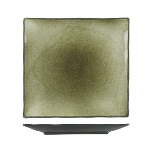 6608 Long Fine Uniq Green Grey Square Coupe Plate Globe Importers Adelaide Hospitality Supplies