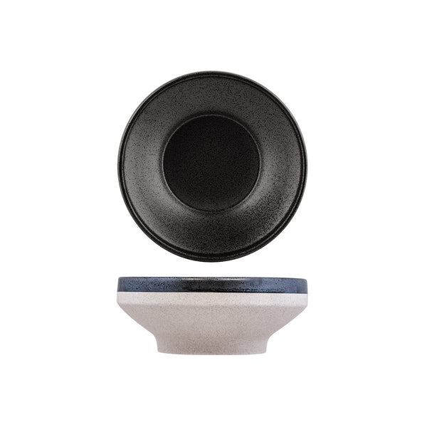 908720 Tablekraft Soho Speckle Black Round Bowl Footed Globe Importers Adelaide Hospitality Supplies