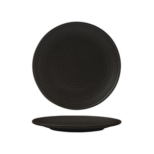 CHARCOAL ROUND RIBBED PLATE