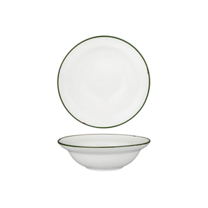 94127-WG Luzerne Tintin White Green Round Deep Plate / Bowl Globe Importers Adelaide Hospitality Supplies