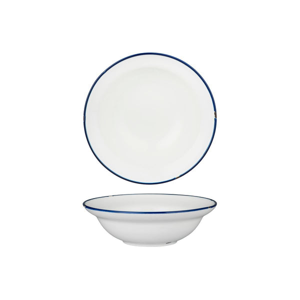 94127-WN Luzerne Tintin White Navy Round Deep Plate / Bowl Globe Importers Adelaide Hospitality Supplies