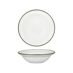 94128-WG Luzerne Tintin White Green Round Deep Plate / Bowl Globe Importers Adelaide Hospitality Supplies