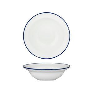 94128-WN Luzerne Tintin White Navy Round Deep Plate / Bowl Globe Importers Adelaide Hospitality Supplies
