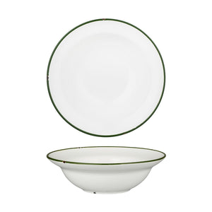 94129-WG Luzerne Tintin White Green Round Deep Plate / Bowl Globe Importers Adelaide Hospitality Supplies
