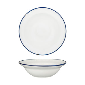 94129-WN Luzerne Tintin White Navy Round Deep Plate / Bowl Globe Importers Adelaide Hospitality Supplies