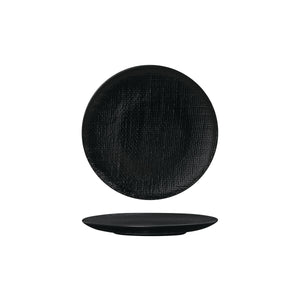 94507-BK Luzerne Linen Black Round Flat Coupe Plate Globe Importers Adelaide Hospitality Supplies