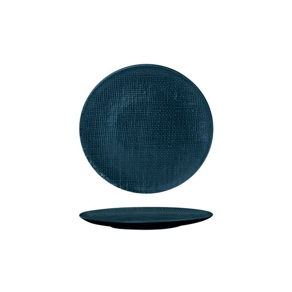 94507-BL Luzerne Linen Navy Blue Round Flat Coupe Plate Globe Importers Adelaide Hospitality Supplies