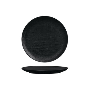 94508-BK Luzerne Linen Black Round Flat Coupe Plate Globe Importers Adelaide Hospitality Supplies