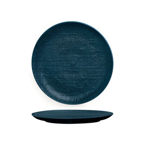 94510-BL Luzerne Linen Navy Blue Round Flat Coupe Plate Globe Importers Adelaide Hospitality Supplies