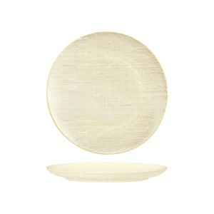 94510-RW Luzerne Linen Reactive White Round Flat Coupe Plate Globe Importers Adelaide Hospitality Supplies
