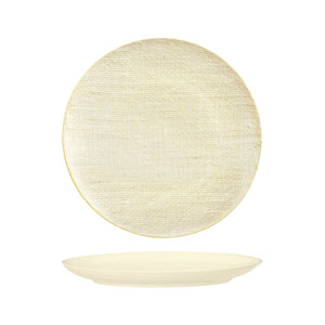 94511-RW Luzerne Linen Reactive White Round Flat Coupe Plate Globe Importers Adelaide Hospitality Supplies