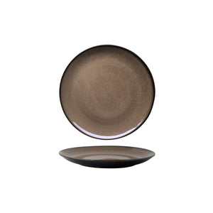 948503 Luzerne Rustic Chestnut Round Coupe Plate Globe Importers Adelaide Hospitality Supplies