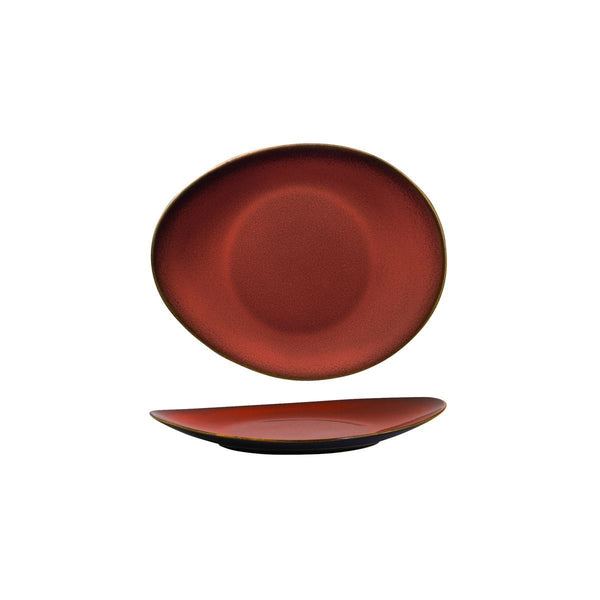 948831 Luzerne Rustic Crimson Oval Coupe Plate Globe Importers Adelaide Hospitality Supplies