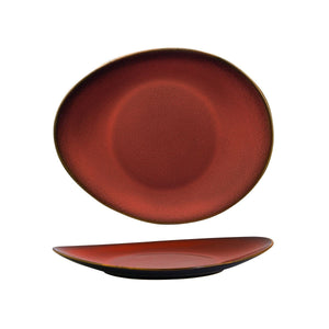 948832 Luzerne Rustic Crimson Oval Coupe Plate Globe Importers Adelaide Hospitality Supplies