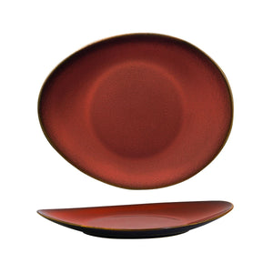 948833 Luzerne Rustic Crimson Oval Coupe Plate Globe Importers Adelaide Hospitality Supplies