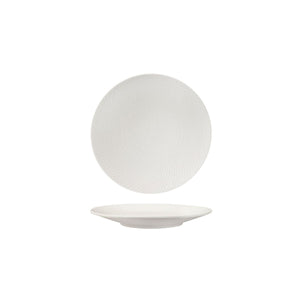 94906-W Luzerne Zen White Swirl Round Coupe Plate Globe Importers Adelaide Hospitality Supplies