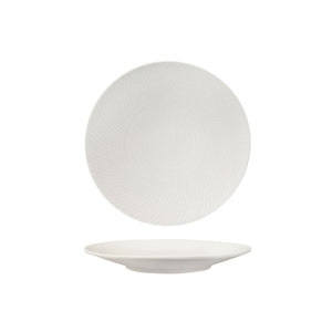 94908-W Luzerne Zen White Swirl Round Coupe Plate Globe Importers Adelaide Hospitality Supplies