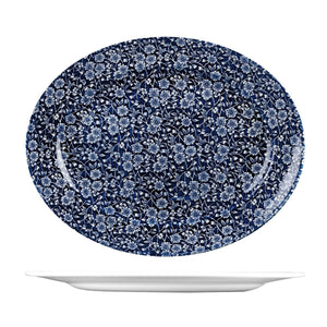 9972436 Churchill Vintage Prints Victorian Calico Willow Oval Plate Wide Rim Globe Importers Adelaide Hospitality Supplies