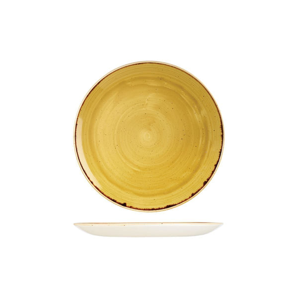 9975122-M Stonecast Mustard Seed Yellow Round Coupe Plate Globe Importers Adelaide Hospitality Supplies