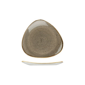 9975319-P Churchill Stonecast Peppercorn Grey Triangular Plate Globe Importers Adelaide Hospitality Supplies