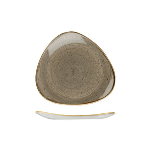 9975323-P Churchill Stonecast Peppercorn Grey Triangular Plate Globe Importers Adelaide Hospitality Supplies