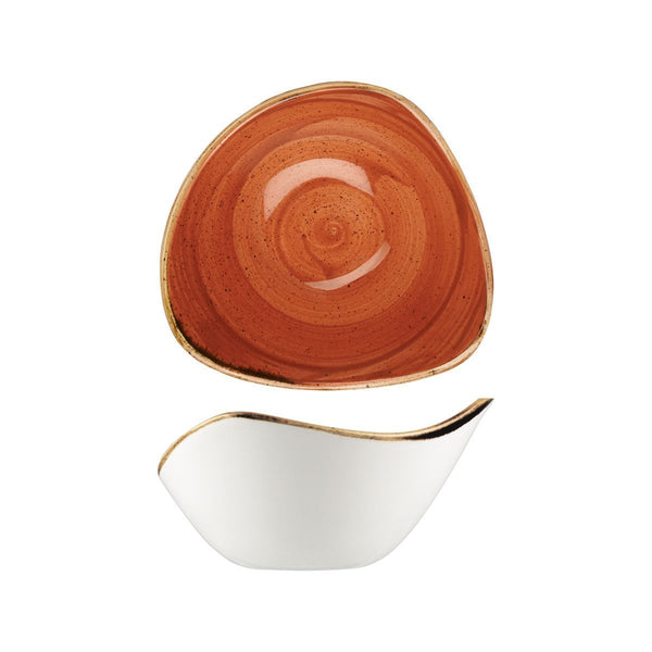 9975715-O Stonecast Spiced Orange Triangular Bowl Globe Importers Adelaide Hospitality Supplies
