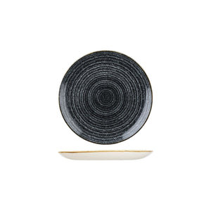 9976116-C Studio Prints Homespun Charcoal Black Round Coupe Plate Globe Importers Adelaide Hospitality Supplies