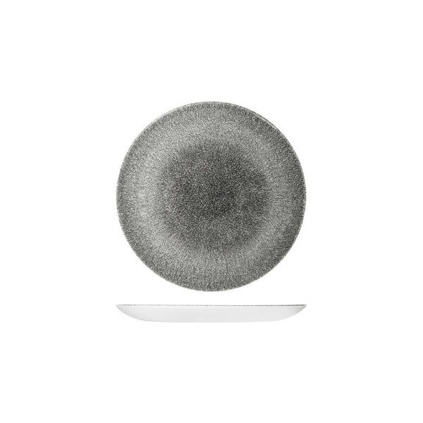 RAKU QUARTZ BLACK ROUND COUPE PLATE