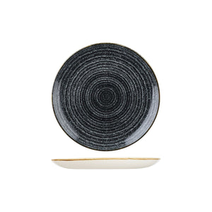 9976122-C Studio Prints Homespun Charcoal Black Round Coupe Plate Globe Importers Adelaide Hospitality Supplies