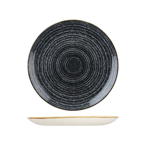 9976126-C Studio Prints Homespun Charcoal Black Round Coupe Plate Globe Importers Adelaide Hospitality Supplies