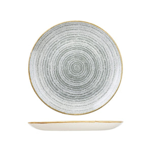 9976126-G Studio Prints Homespun Stone Grey Round Coupe Plate Globe Importers Adelaide Hospitality Supplies