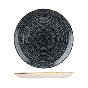 9976129-C Studio Prints Homespun Charcoal Black Round Coupe Plate Globe Importers Adelaide Hospitality Supplies