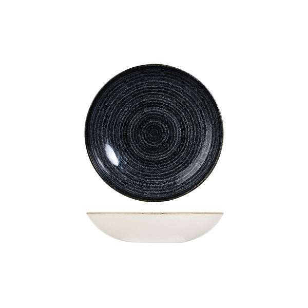 9976618-C Studio Prints Homespun Charcoal Black Round Coupe Bowl Globe Importers Adelaide Hospitality Supplies
