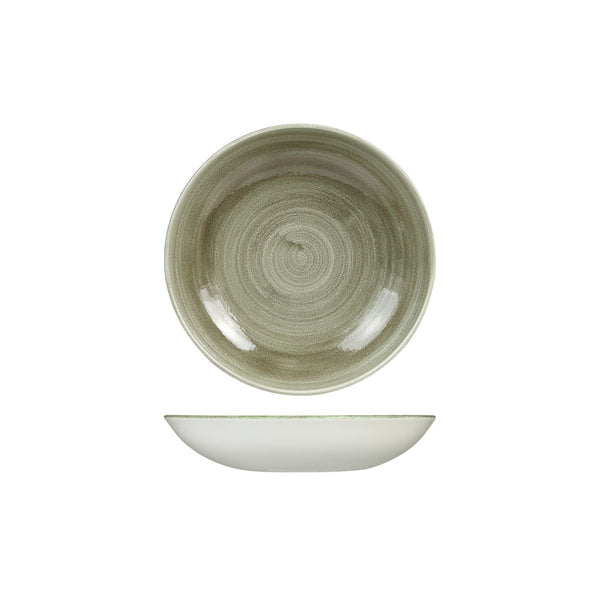 9978218-G Stonecast Patina Burnished Green Round Coupe Bowl Globe Importers Adelaide Hospitality Supplies