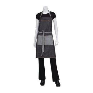 AB034-BLK Chef Works Manhattan Bib Apron Globe Importers Adelaide Hospitality Supplies