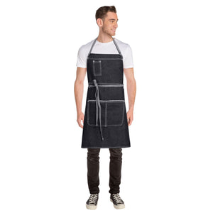 AB041-BLK Chef Works Bronx Bib Apron Globe Importers Adelaide Hospitality Supplies