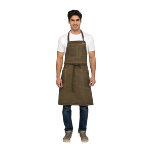 ABAQ054-GBN Chef Works Dorset Bib Apron Globe Importers Adelaide Hospitality Supplies