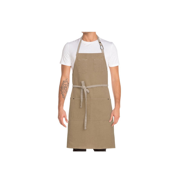ABCD056-NAT Chef Works Austin Bib Apron Globe Importers Adelaide Hospitality Supplies