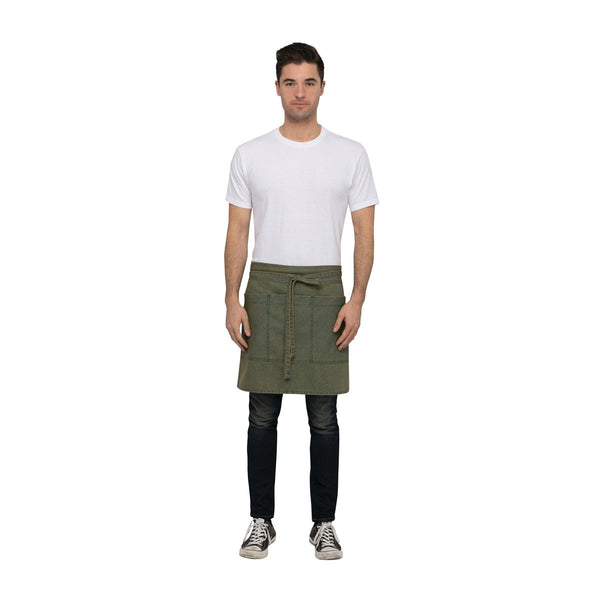 AHN01-BLY-DC Chef Works Uptown Half Bistro Apron Globe Importers Adelaide Hospitality Supplies