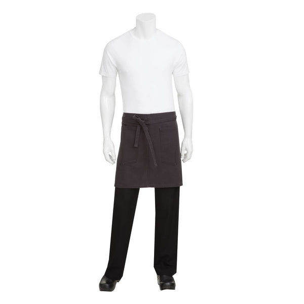 AHWKV013-SGY Chef Works Rockford Half Bistro Apron Globe Importers Adelaide Hospitality Supplies