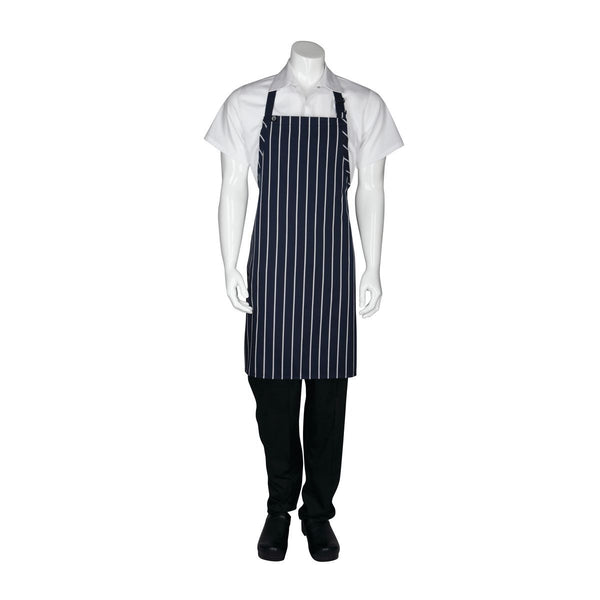 APKNW Chef Works Bib Apron Striped No Pocket Globe Importers Adelaide Hospitality Supplies